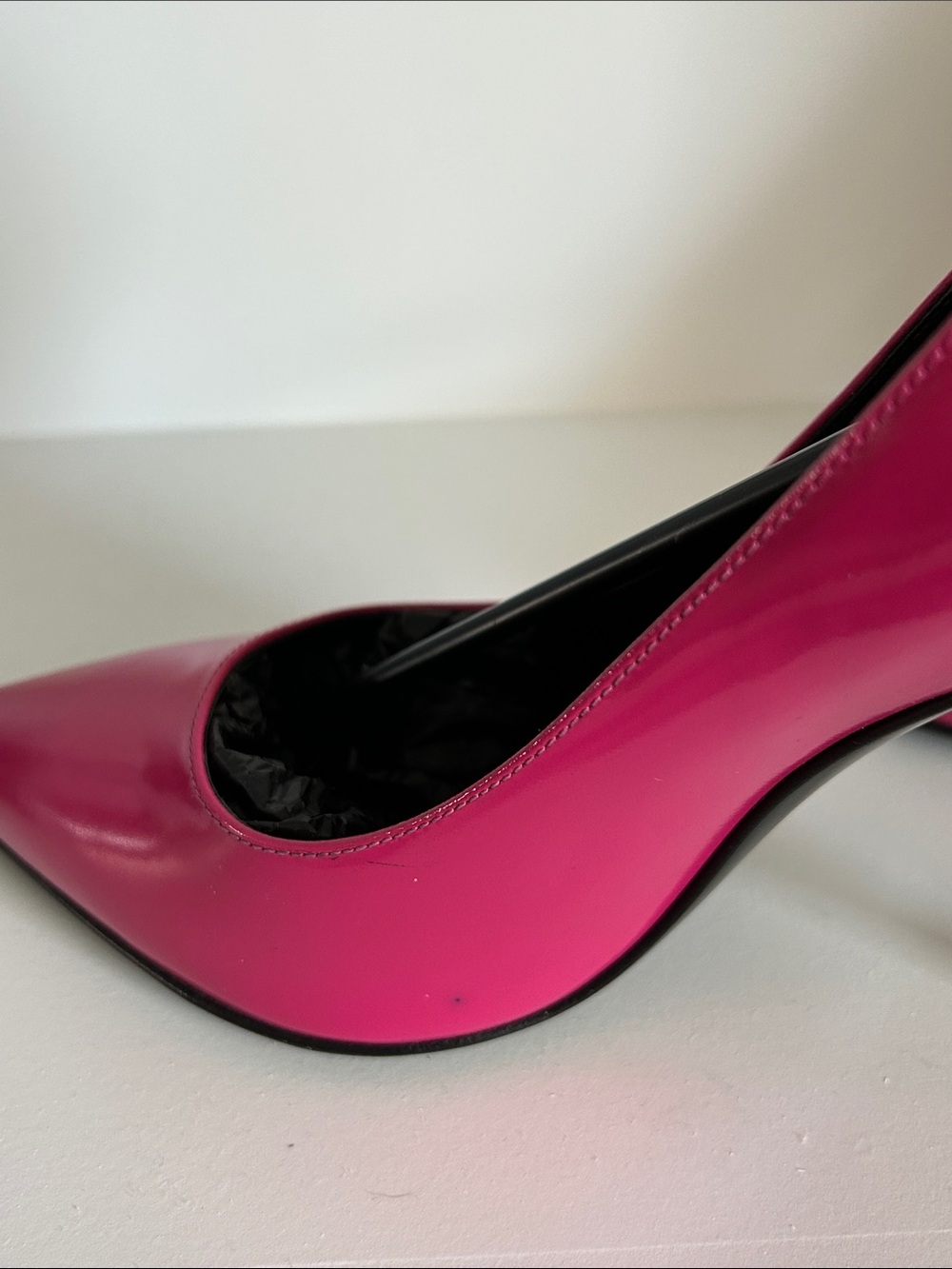 Saint Laurent Paris Shiny Leather Paris Pumps 105mm | Fuchsia Pink | EU 36 | Box - Picture 13 of 16